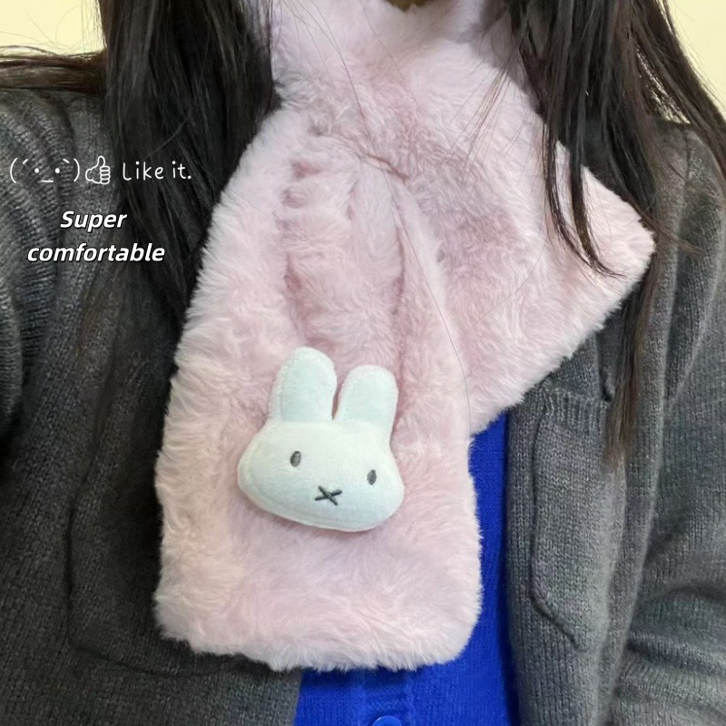 Winter Clothing Cute - Beyaz Miffy Eşarp | Çok Amaçlı