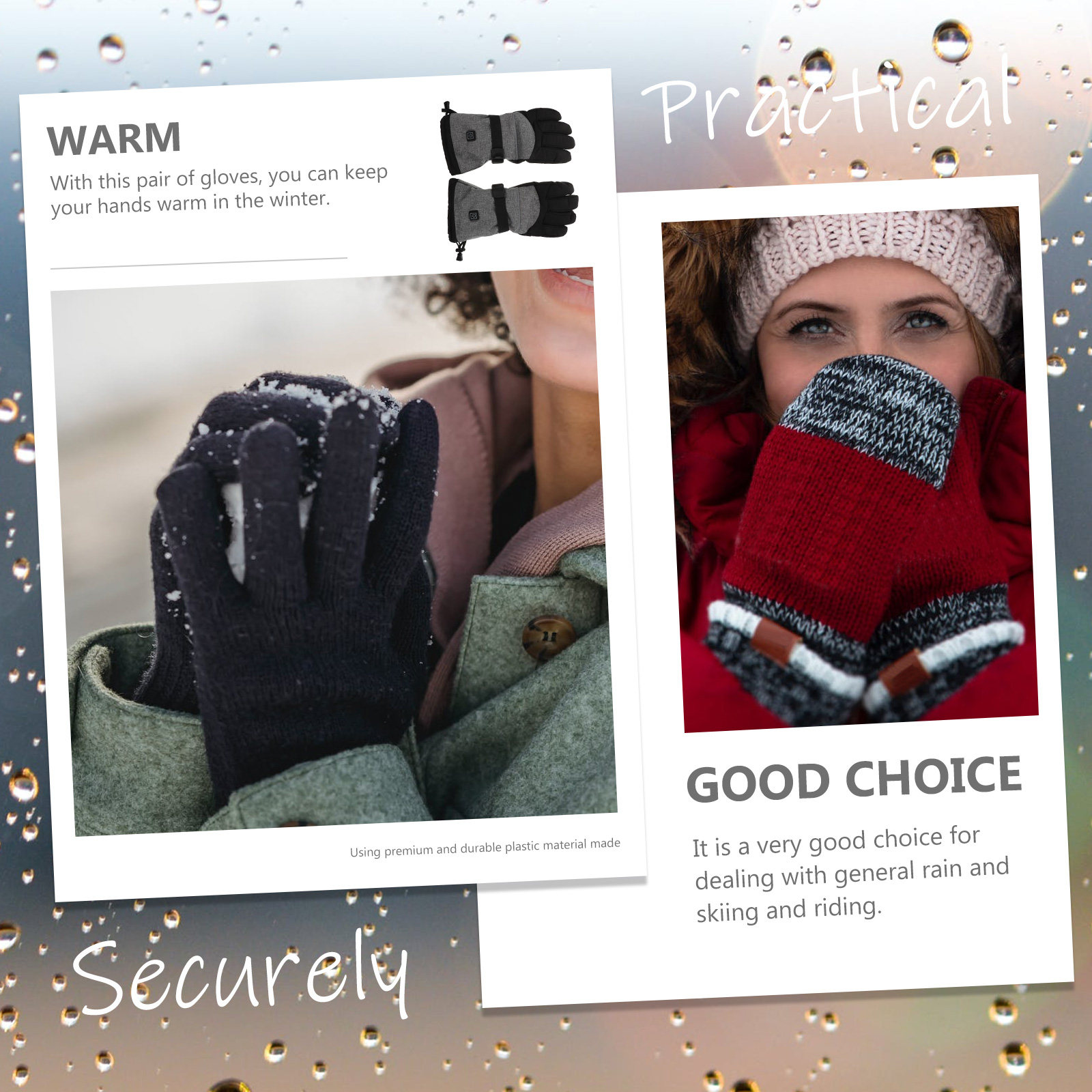 Heated Gloves Electric - 1 takım elektrikli ısıtma eldivenleri su