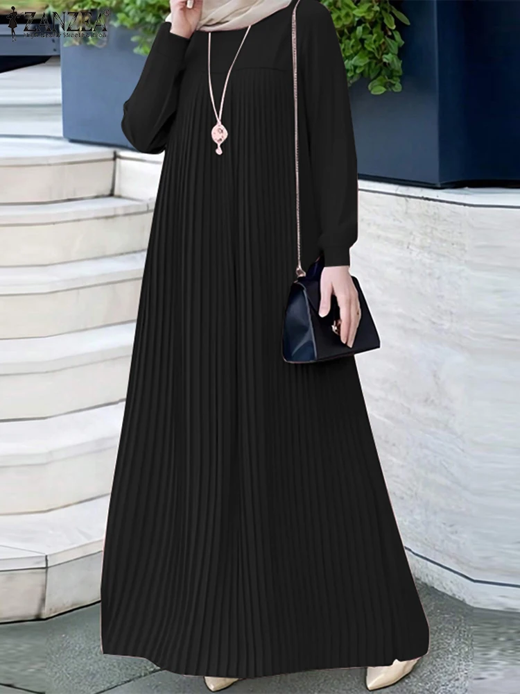 Winter Clothing Dubai - 2025ZANZEA Müslüman Abaya Başörtüsü Elbise Kadınlar
