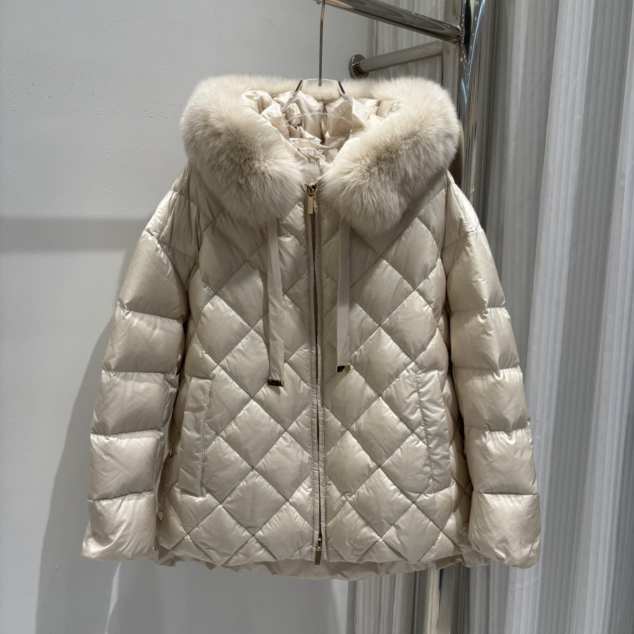 Puffer Jacket Women Down - Kış Yeni Moda Kapüşonlu Beyaz Ördek