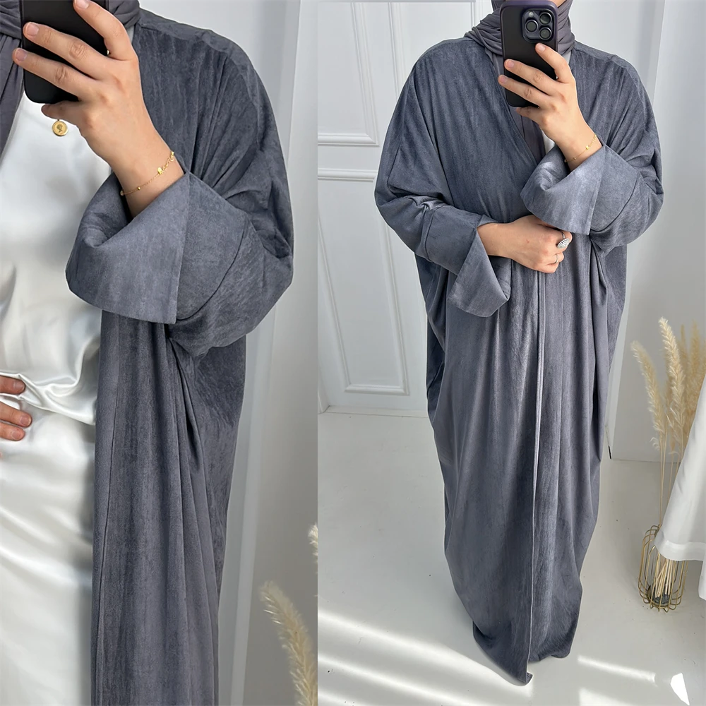 Winter Clothing Dubai - Kadınlar İçin Kışlık Açık Abaya Süet