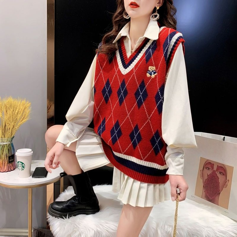 Kadınlar İçin Kırmızı Örgü Yel - Winter Clothing Offer incelemesi ve fiyatı