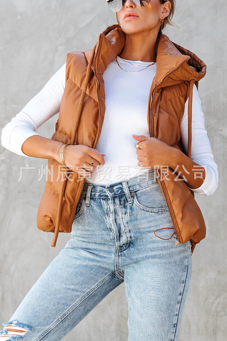 Kadın Düz Renk Kapüşonlu Yastı - Padded Vest Gilet incelemesi ve fiyatı