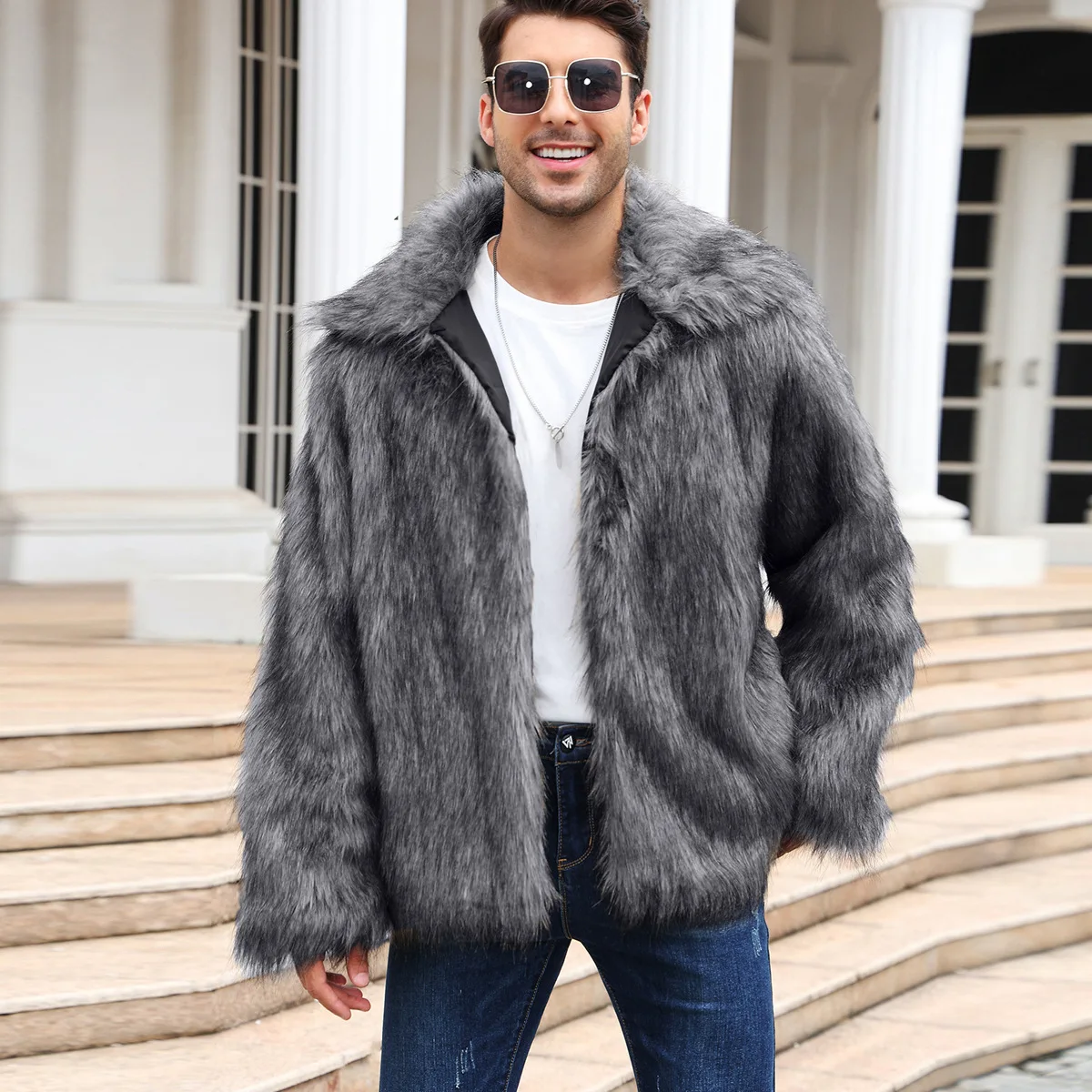 Erkekler Sahte Tilki Kürk Ceke - Winter Clothing Cute incelemesi ve fiyatı