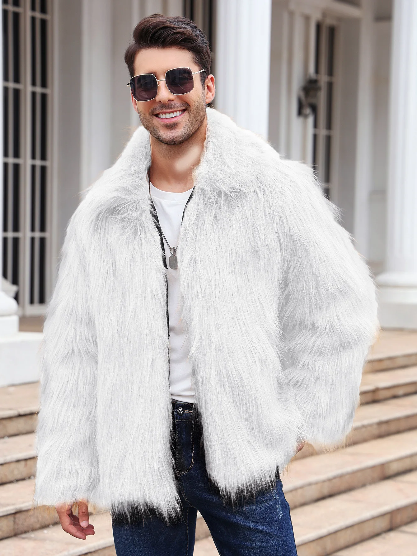 Erkekler Sahte Tilki Kürk Ceke - Winter Clothing Cute incelemesi ve fiyatı