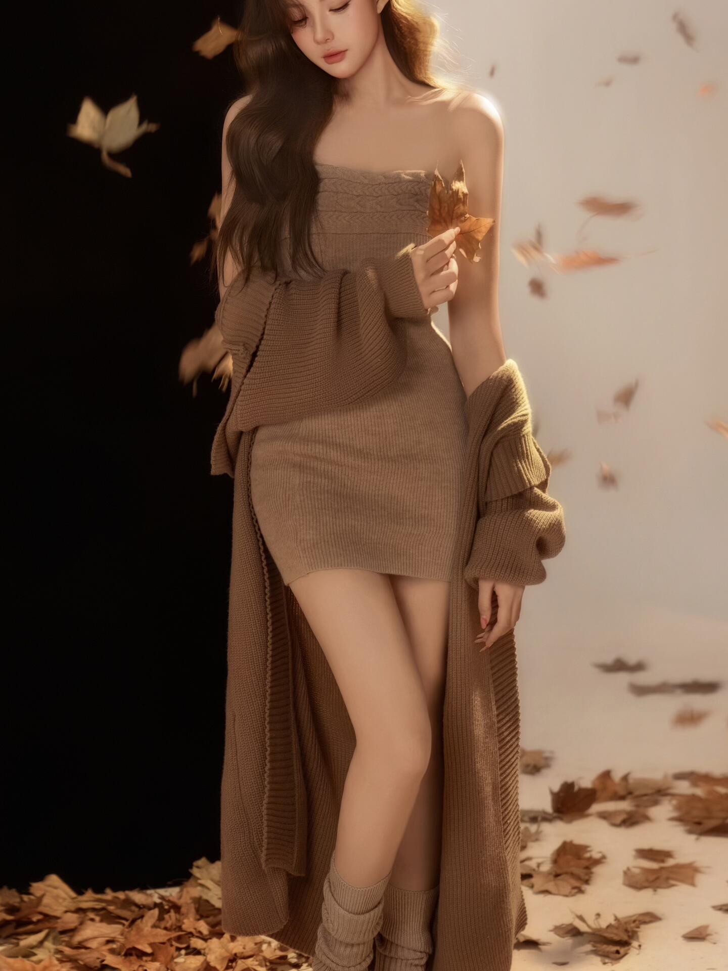 Sonbahar Kış Kahverengi Örme S - Winter Clothing Photo incelemesi ve fiyatı